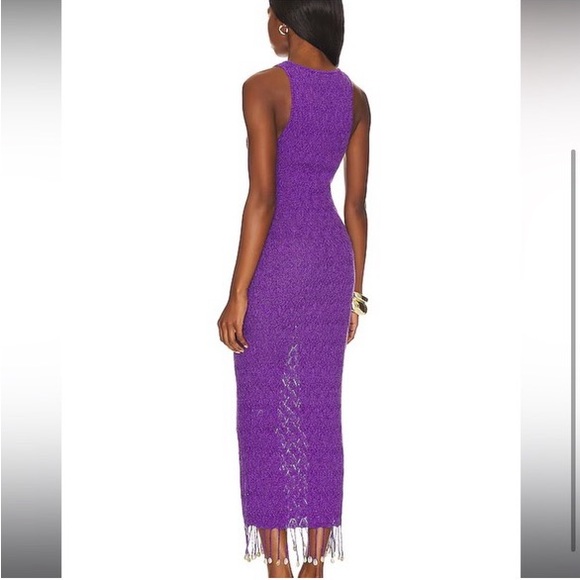 Abeni Keyhole Midi Knit Dress in Purple - Picture 3 of 3